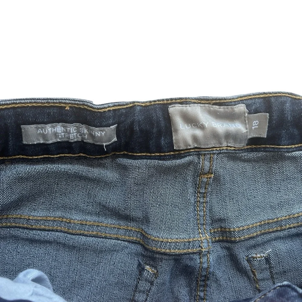 Lucky Brand‎ Boy's Size 18 Authentic Skinny Stretch Jeans Dark Wash Cotton Blend